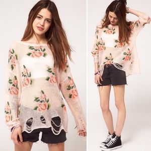 WILDFOX COUTURE Rose Lennon SWEATER